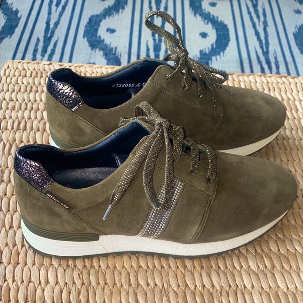NEW Mephisto Air Relax Moss Green Bling Suede Sz 7.5 $279 LAST CALL
